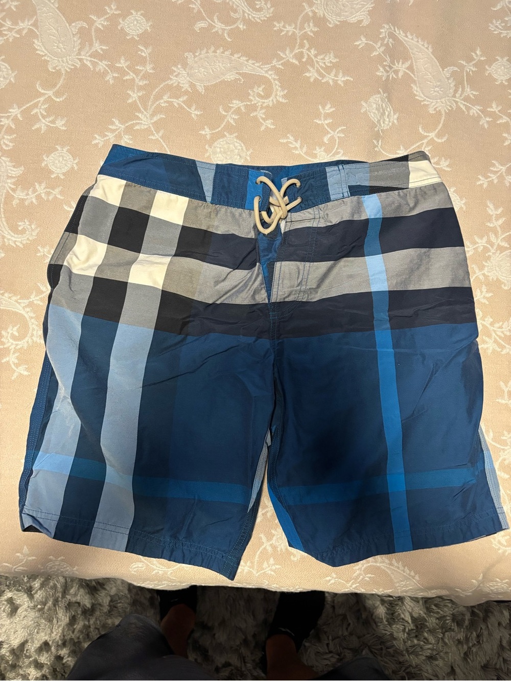 Burberry Blue Plaid Men's Swim Board Shorts